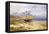 Beach Scene in North Wales-Robert Gallon-Framed Stretched Canvas