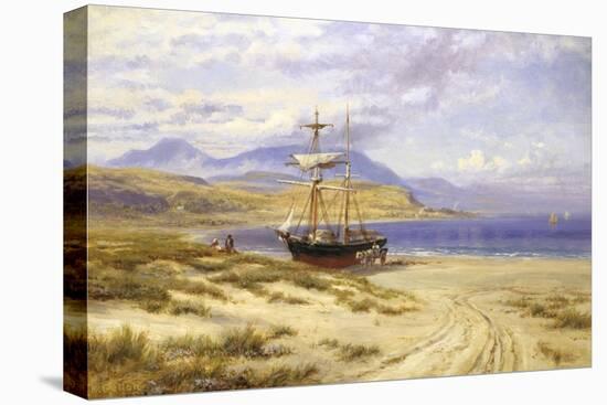 Beach Scene in North Wales-Robert Gallon-Stretched Canvas