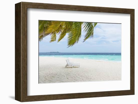 Beach Scene in the Maldives-John Harper-Framed Photographic Print