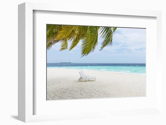 Beach Scene in the Maldives-John Harper-Framed Photographic Print