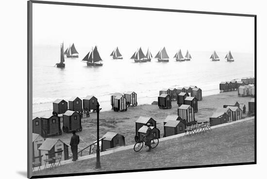 Beach Scene in Victorian England, Ca. 1900-null-Mounted Photographic Print