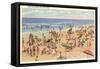 Beach Scene, Lake Erie, Ohio-null-Framed Stretched Canvas