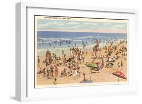 Beach Scene, Lake Erie, Ohio-null-Framed Art Print