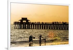 Beach Scene - Naples Florida Pier at Sunset-Philippe Hugonnard-Framed Photographic Print