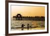 Beach Scene - Naples Florida Pier at Sunset-Philippe Hugonnard-Framed Photographic Print