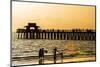 Beach Scene - Naples Florida Pier at Sunset-Philippe Hugonnard-Mounted Photographic Print