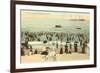 Beach Scene, Narragansett Pier, Rhode Island-null-Framed Premium Giclee Print