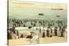 Beach Scene, Narragansett Pier, Rhode Island-null-Stretched Canvas