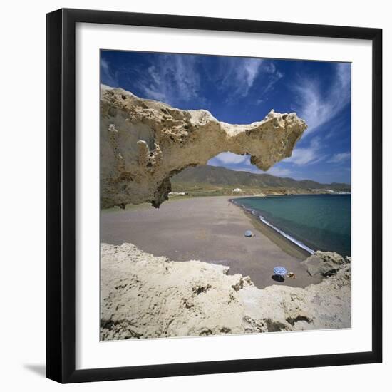 Beach Scene, Near San Jose, Cabo de Gata, Costa de Almeria, Andalucia, Spain, Europe-Stuart Black-Framed Photographic Print