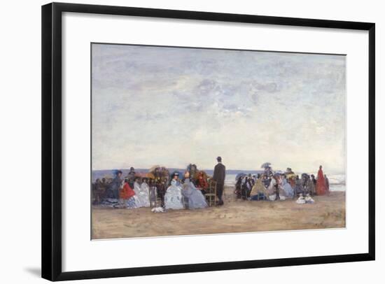 Beach Scene Near Trouville, C.1863-66-Eugène Boudin-Framed Giclee Print