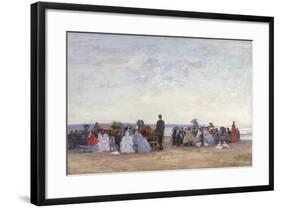 Beach Scene Near Trouville, C.1863-66-Eugène Boudin-Framed Giclee Print