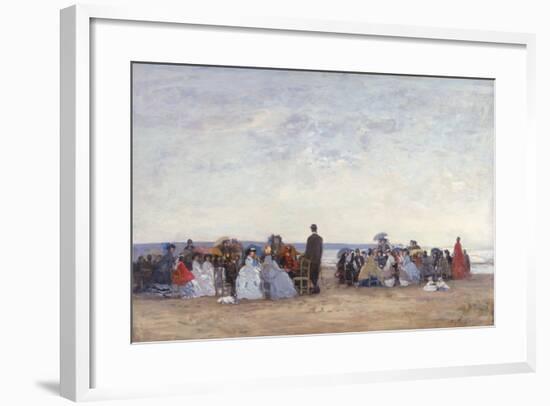 Beach Scene Near Trouville, C.1863-66-Eugène Boudin-Framed Giclee Print