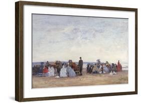 Beach Scene Near Trouville, C.1863-66-Eugène Boudin-Framed Giclee Print