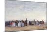 Beach Scene Near Trouville, C.1863-66-Eugène Boudin-Mounted Giclee Print