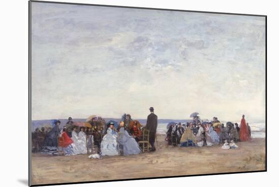 Beach Scene Near Trouville, C.1863-66-Eugène Boudin-Mounted Giclee Print