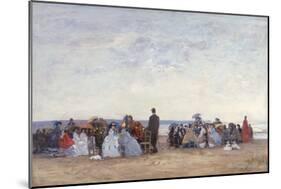 Beach Scene Near Trouville, C.1863-66-Eugène Boudin-Mounted Giclee Print