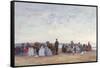 Beach Scene Near Trouville, C.1863-66-Eugène Boudin-Framed Stretched Canvas