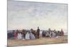 Beach Scene Near Trouville, C.1863-66-Eugène Boudin-Mounted Giclee Print