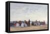 Beach Scene Near Trouville, C.1863-66-Eugène Boudin-Framed Stretched Canvas