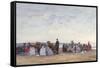 Beach Scene Near Trouville, C.1863-66-Eugène Boudin-Framed Stretched Canvas