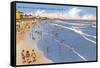 Beach Scene, Ocean City, New Jersey-null-Framed Stretched Canvas