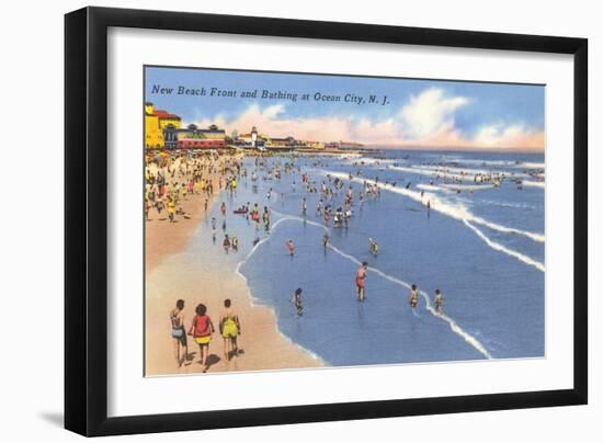 Beach Scene, Ocean City, New Jersey-null-Framed Art Print