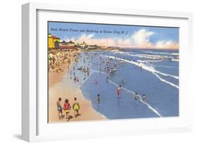 Beach Scene, Ocean City, New Jersey-null-Framed Art Print
