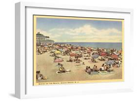 Beach Scene, Ocean Grove, New Jersey-null-Framed Art Print