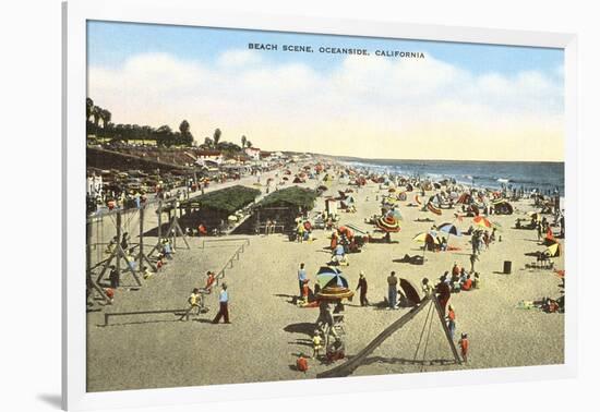 Beach Scene, Oceanside, California-null-Framed Art Print