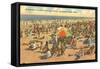 Beach Scene, Old Orchard, Maine-null-Framed Stretched Canvas