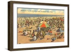 Beach Scene, Old Orchard, Maine-null-Framed Art Print