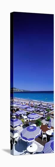 Beach Scene on French Riviera (Nice) France-null-Stretched Canvas