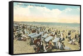 Beach Scene, Revere Beach, Mass.-null-Framed Stretched Canvas