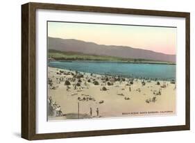 Beach Scene, Santa Barbara, California-null-Framed Art Print