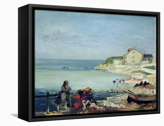 Beach Scene, Swanage-Charles Edward Conder-Framed Stretched Canvas