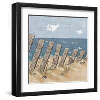 Beach Scene Triptych II-Jade Reynolds-Framed Art Print