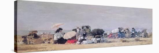 Beach Scene, Trouville, 1873-Eugène Boudin-Stretched Canvas