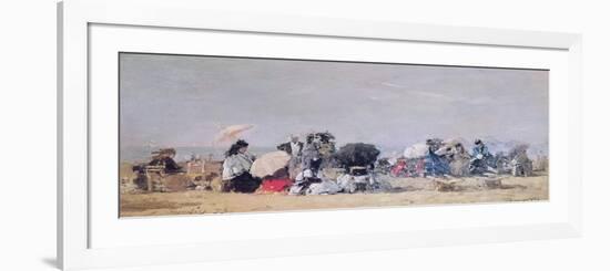 Beach Scene, Trouville, 1873-Eugène Boudin-Framed Giclee Print