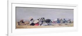 Beach Scene, Trouville, 1873-Eugène Boudin-Framed Giclee Print