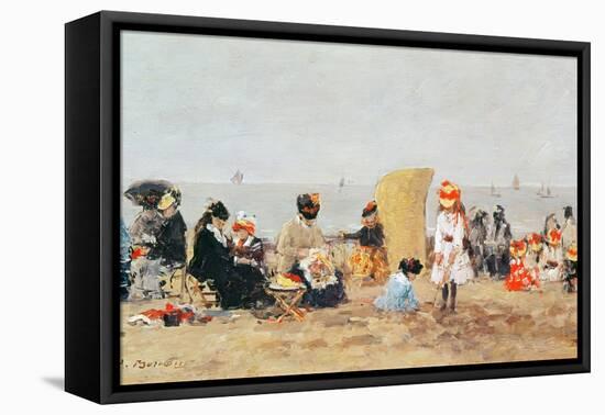 Beach Scene, Trouville, 1881-Eugène Boudin-Framed Stretched Canvas