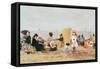 Beach Scene, Trouville, 1881-Eugène Boudin-Framed Stretched Canvas