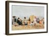 Beach Scene, Trouville, 1881-Eugène Boudin-Framed Giclee Print