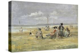Beach Scene, Trouville-Eugène Boudin-Stretched Canvas