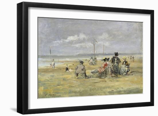 Beach Scene, Trouville-Eugène Boudin-Framed Giclee Print