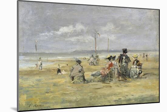 Beach Scene, Trouville-Eugène Boudin-Mounted Giclee Print