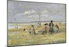 Beach Scene, Trouville-Eugène Boudin-Mounted Giclee Print