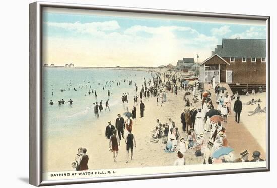 Beach Scene, Watch Hill, Rhode Island-null-Framed Art Print