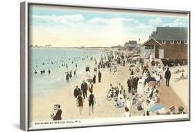 Beach Scene, Watch Hill, Rhode Island-null-Framed Art Print