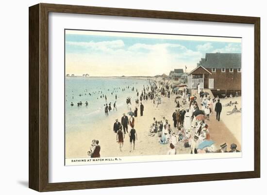Beach Scene, Watch Hill, Rhode Island-null-Framed Art Print