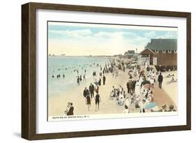 Beach Scene, Watch Hill, Rhode Island-null-Framed Art Print